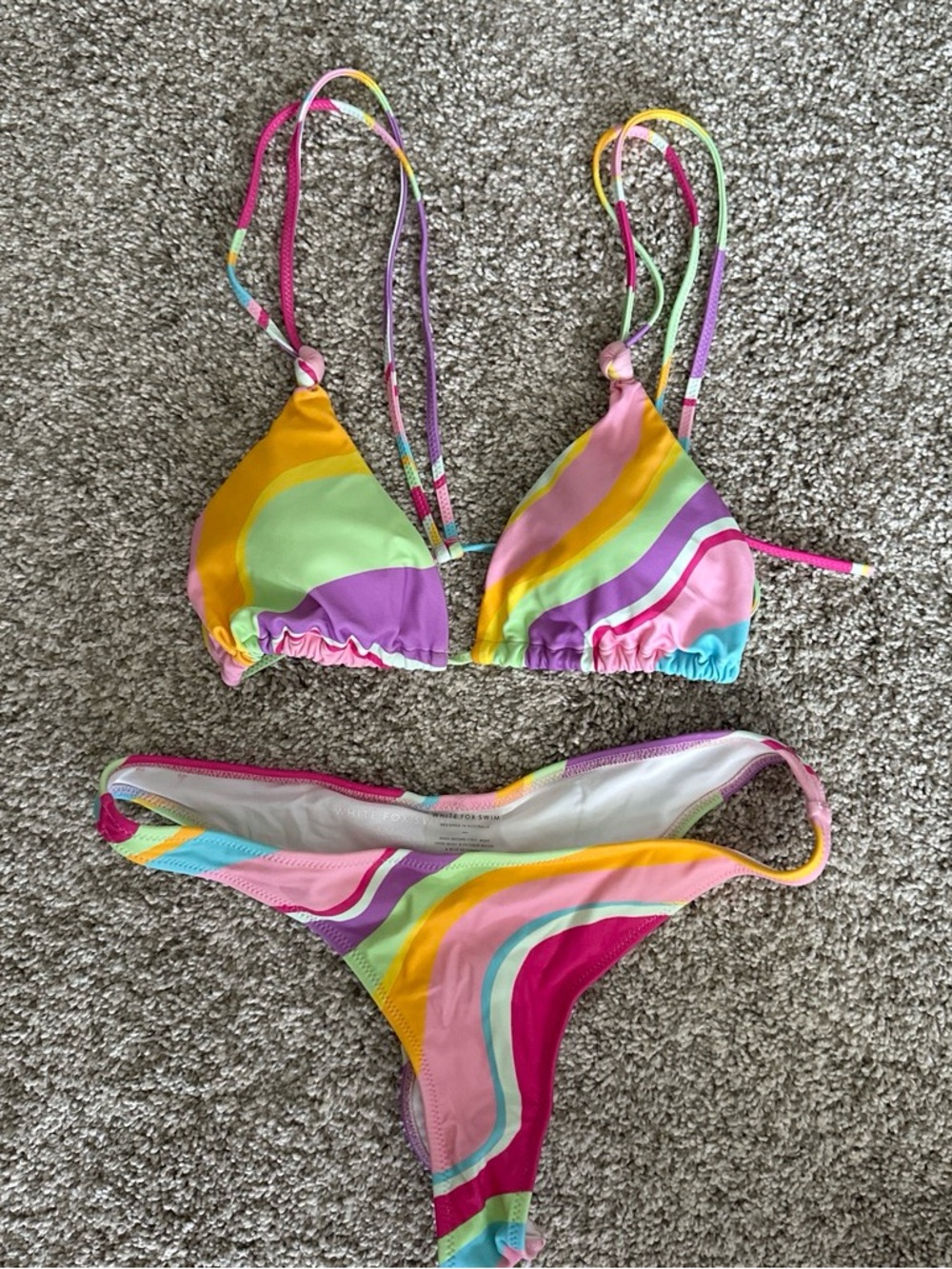 White fox boutique swim Retro Wave Triangle Bikini